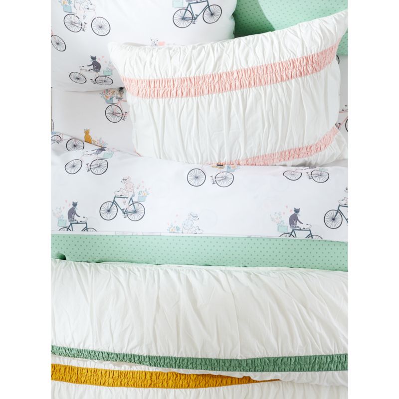 Mia Kids Organic Cotton Ruched Stripes Twin Duvet Cover