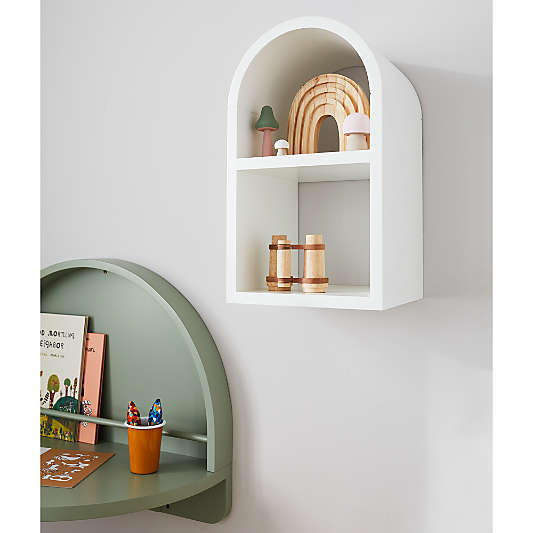 Mallory Kids Small White Wall Shelf
