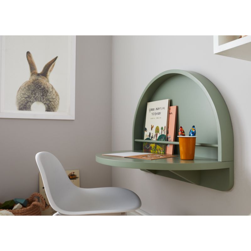 Mallory Sage Green Wood Wall-Mounted Kids Table - image 6 of 16