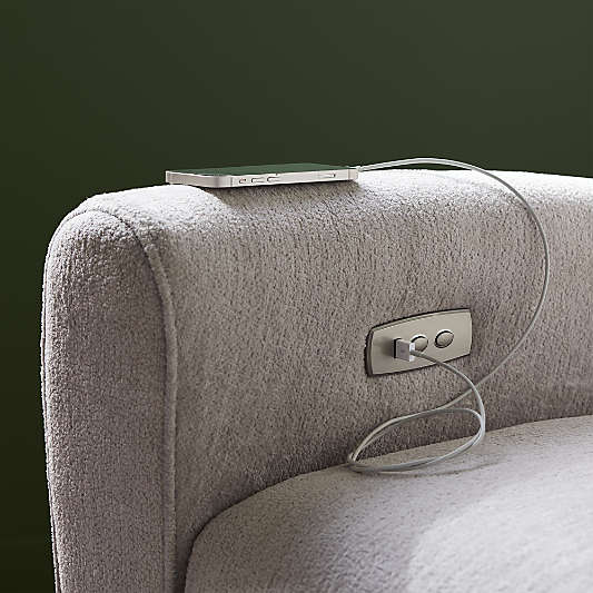 Seesaw Dove Grey Electronic Swivel Glider Power Recliner Nursery Chair