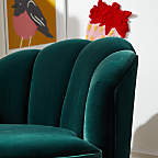 View Avery Emerald Velvet Nursery Swivel Chair - image 4 of 10