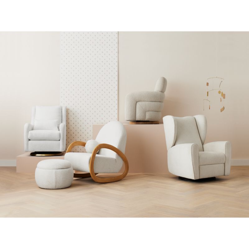 Pollie Snow Nursery Rocking Chair and Ottoman | Crate & Kids