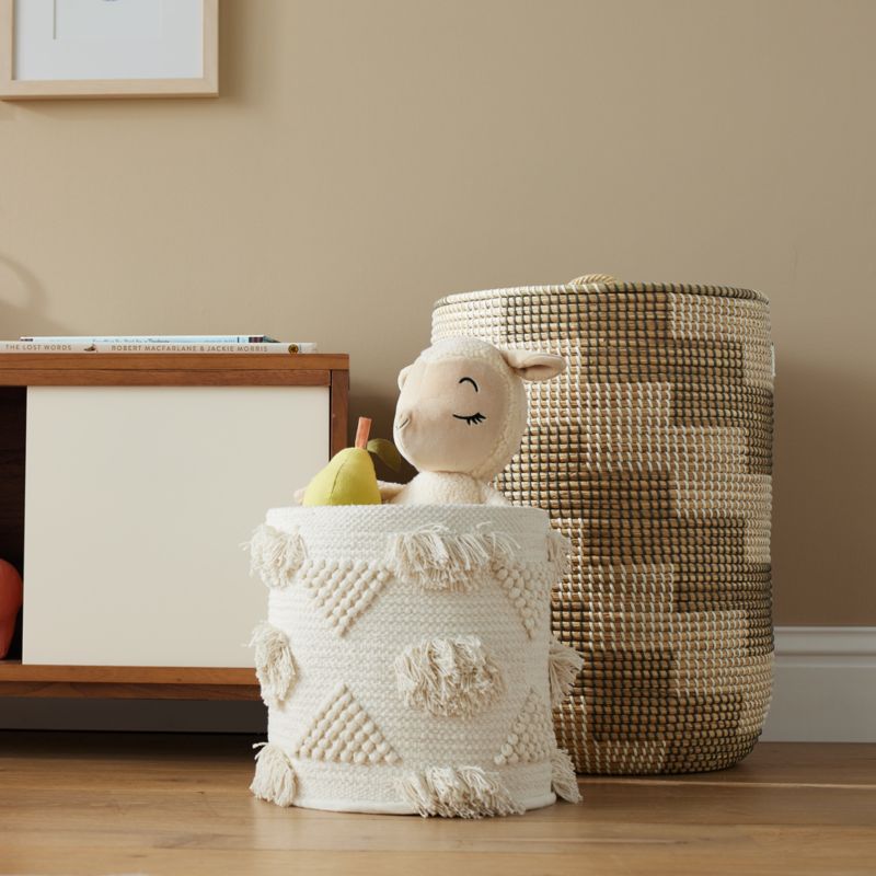 Dottie White Woven Macramé Kids Small Storage Bin - image 3 of 12