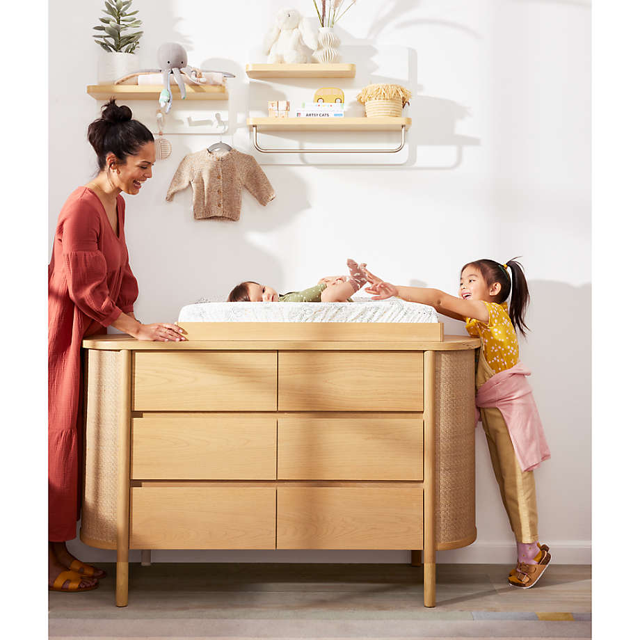 Natural wood 2025 changing table topper
