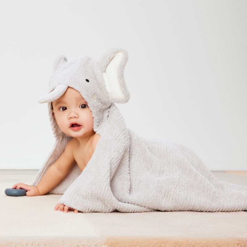 Elephant Organic Hooded Baby Towel - image 4 of 12