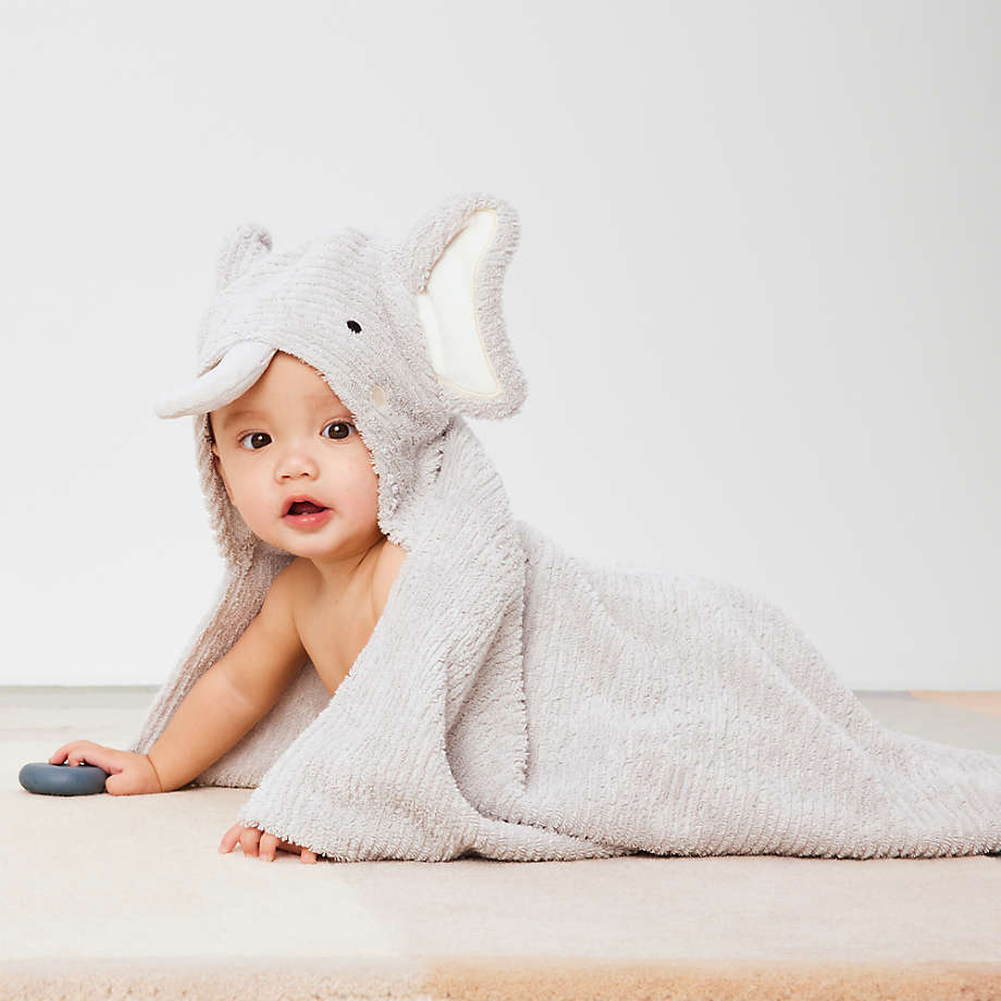 Elephant Organic Hooded Personalized Baby Towel Reviews Crate
