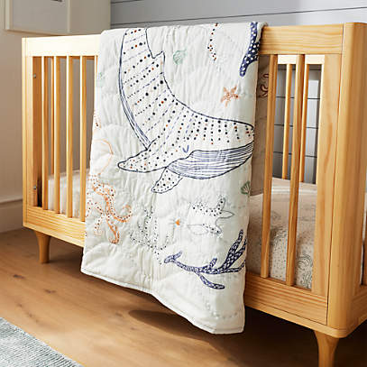 Modern Aquatic Life Organic Crib Baby Bedding Set Crate Kids