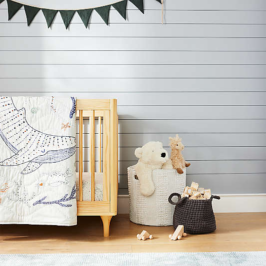 Nella Cotton Waffle Weave Kids Floor Bins with Handles