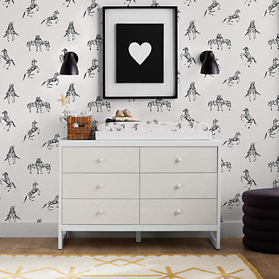 Tempaper Zebras In Love White Peel and Stick Wallpaper