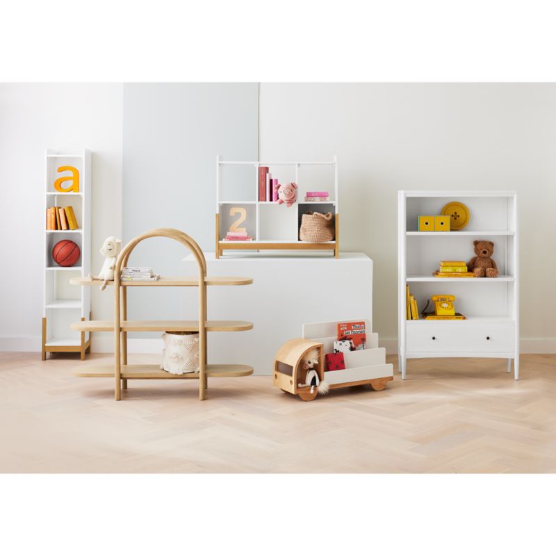 Hampshire Tall White Wood 3-Shelf Kids Bookcase with Drawer - image 7 of 16