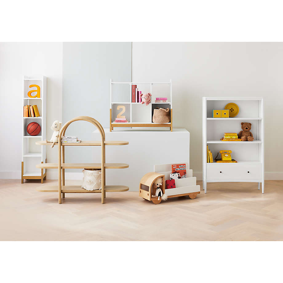 2 shelf store bookcase narrow