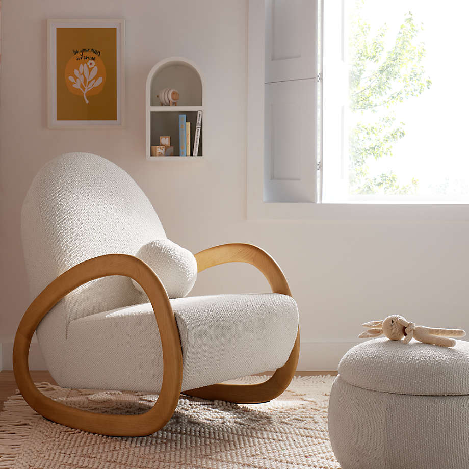 Pollie White Boucle Nursery Rocking Chair Reviews Crate Kids