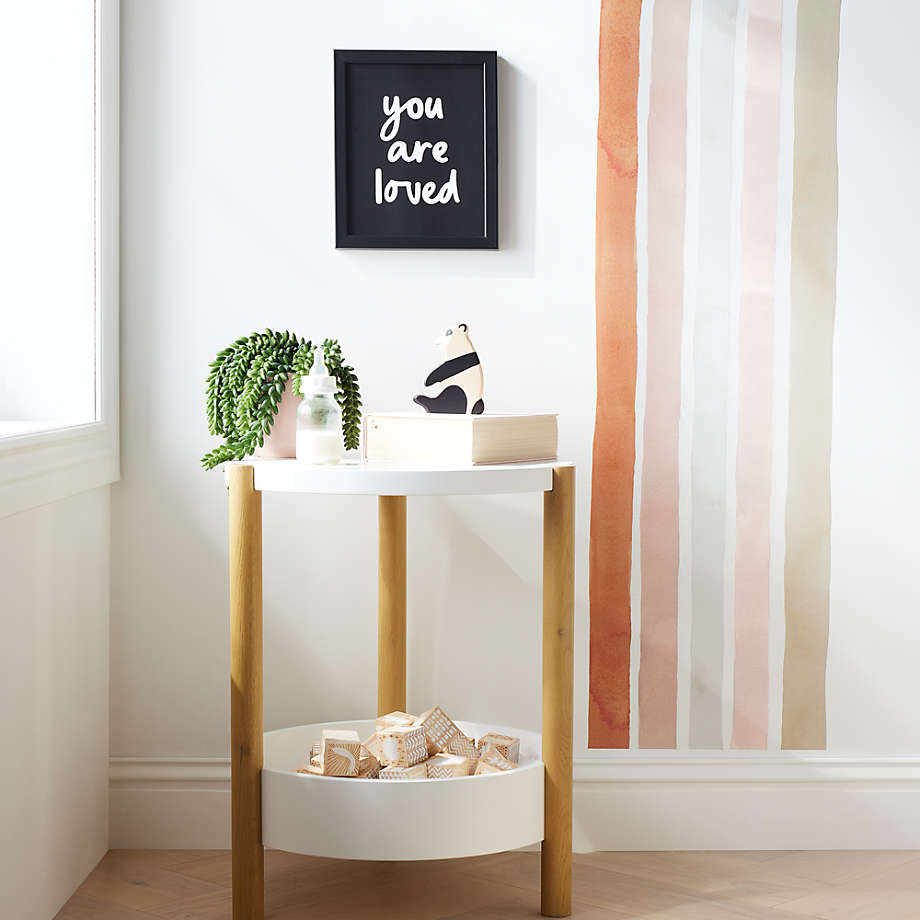 Redondo Two Tone Wood Round Nursery Side Table Reviews Crate
