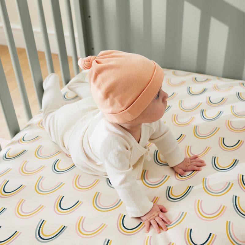 Stay Cool Asha Rainbow Organic Cotton Baby Crib Fitted Sheet - image 5 of 13