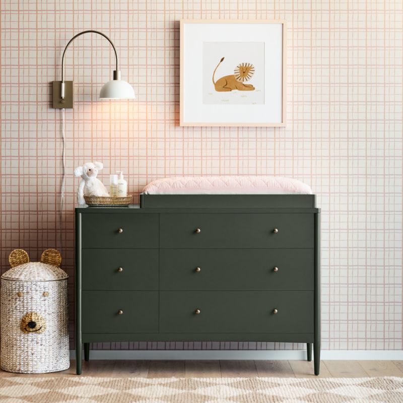 Hampshire Olive Green 6-Drawer Kids Dresser - image 3 of 16