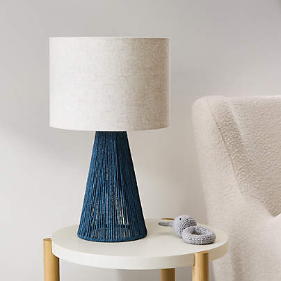 Liam Geo Navy Blue Rope Kids Table Lamp