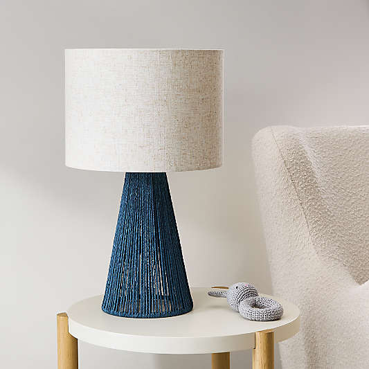 Liam Geo Navy Blue Rope Kids Table Lamp