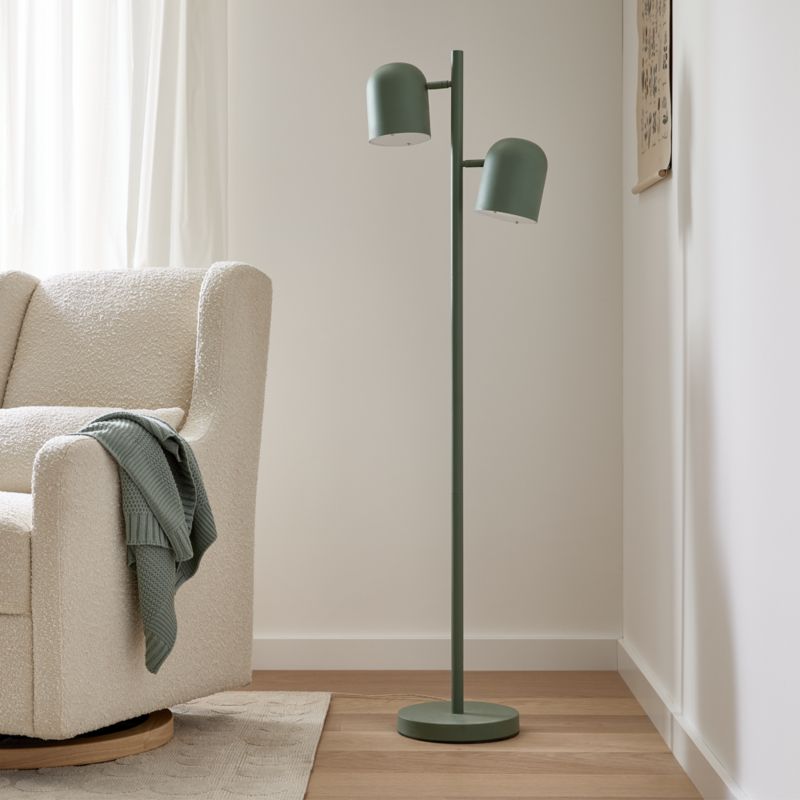 Thorne Green Metal Dual-Head Floor Lamp