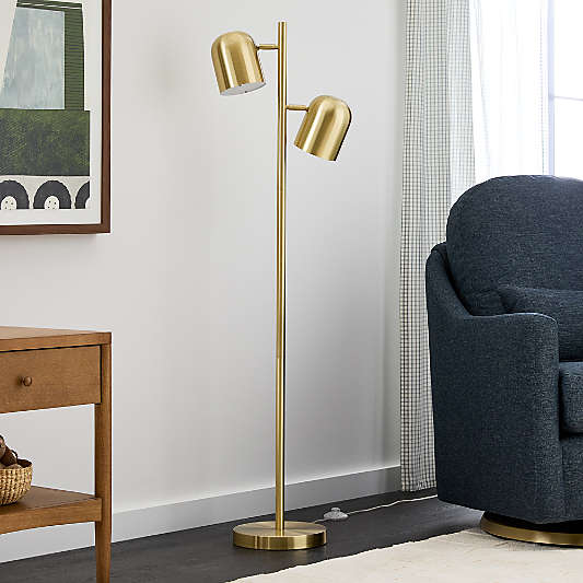 Thorne Gold Metal Dual-Head Floor Lamp