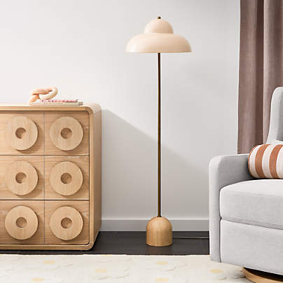 Eloise Pink Wood and Metal Kids Floor Lamp