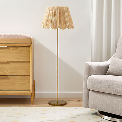View Greta Scalloped Raffia Floor Lamp details