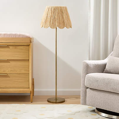 Greta Scalloped Raffia Floor Lamp
