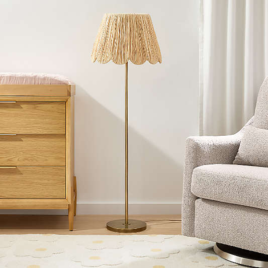 Greta Scalloped Raffia Floor Lamp