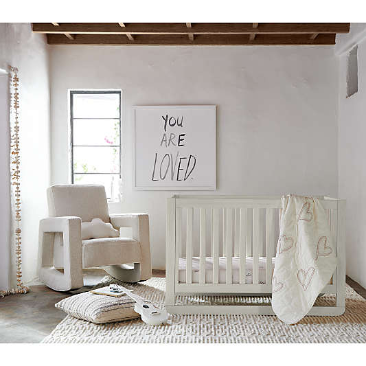 Montauk White Wood Convertible Baby Crib by Leanne Ford