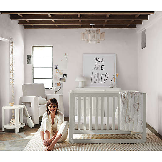 Clay Heart Organic Cotton Baby Crib Quilt by Leanne Ford