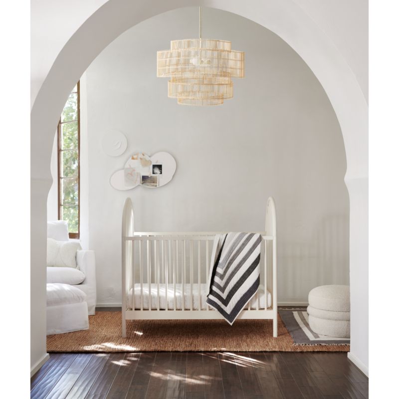 Ever Slipcovered White Nursery Glider Chair and Ottoman by Leanne Ford - image 5 of 13