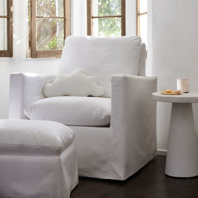 Ever White Slipcovered Storage Nursery Ottoman by Leanne Ford - image 3 of 6