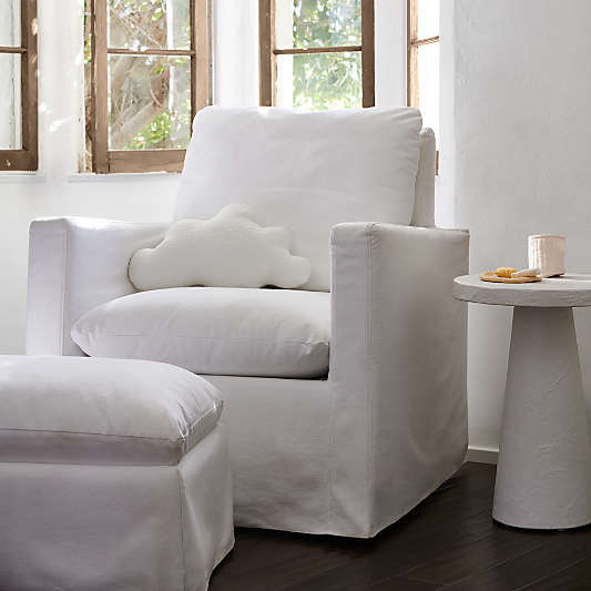 Ever Slipcovered White Nursery Glider Chair by Leanne Ford