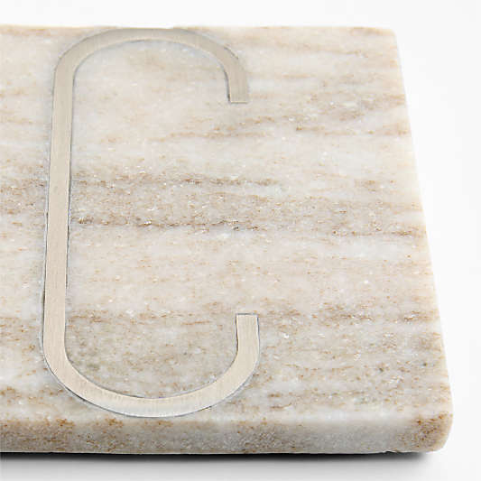 Tuscan Kitchen Marble Monogram Coasters, Set of 4