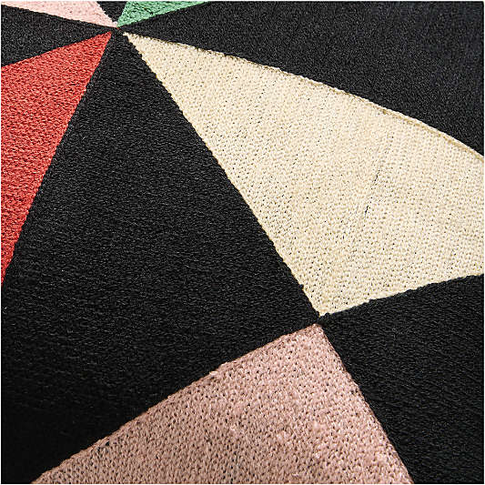 Embroidered Totem 22"x15" Multicolor Throw Pillow with Down-Alternative Insert by Charles & Ray Eames