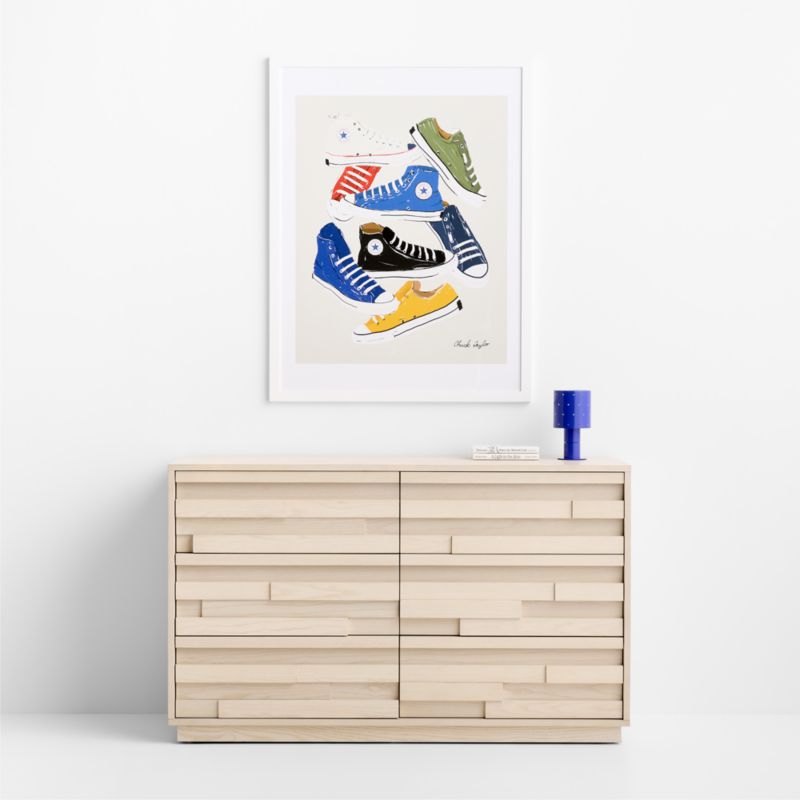 Converse Blue All Stars Jumble White Wood Framed Wall Art Print - image 2 of 5