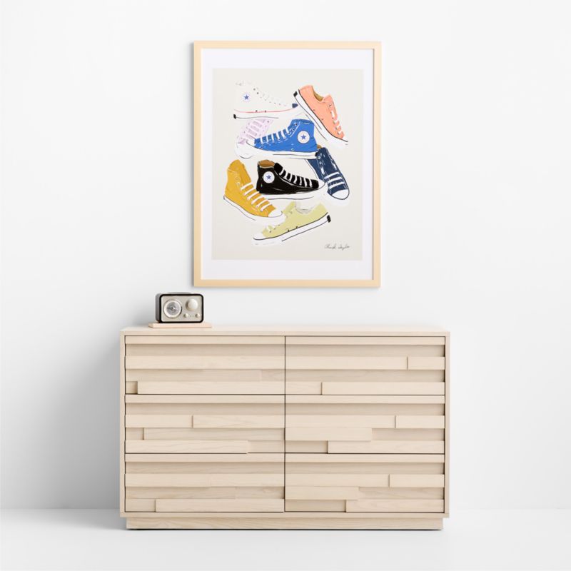 Converse Coral All Stars Jumble Maple Wood Framed Wall Art Print - image 2 of 5