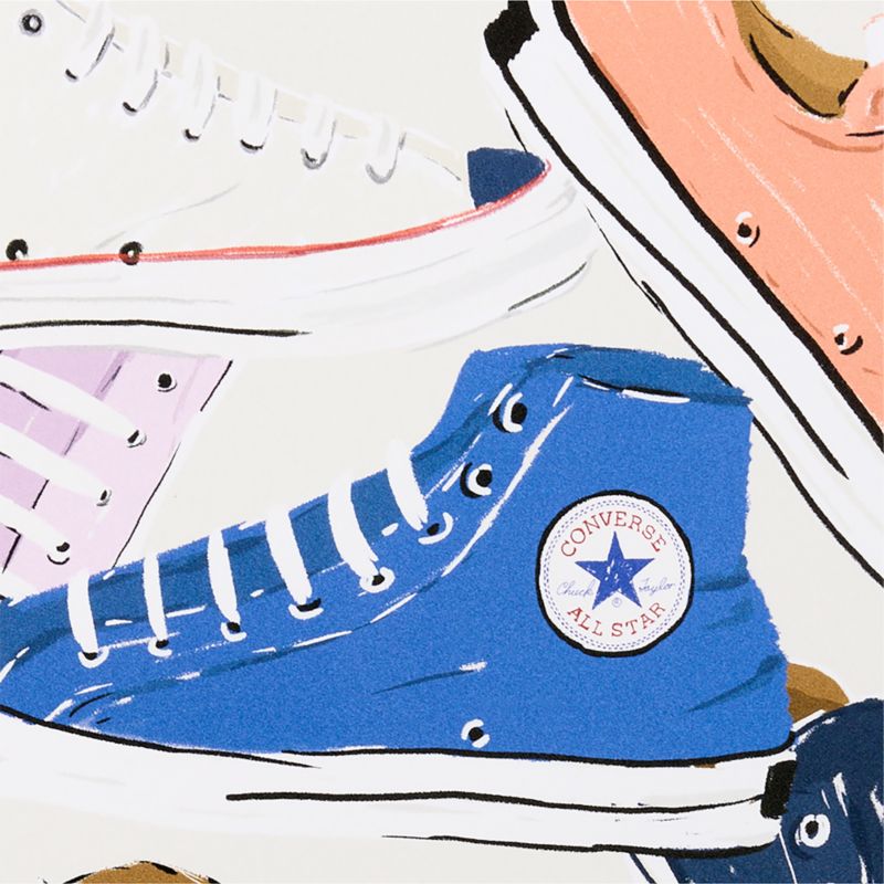 Converse Coral All Stars Jumble White Wood Framed Wall Art Print - image 4 of 5