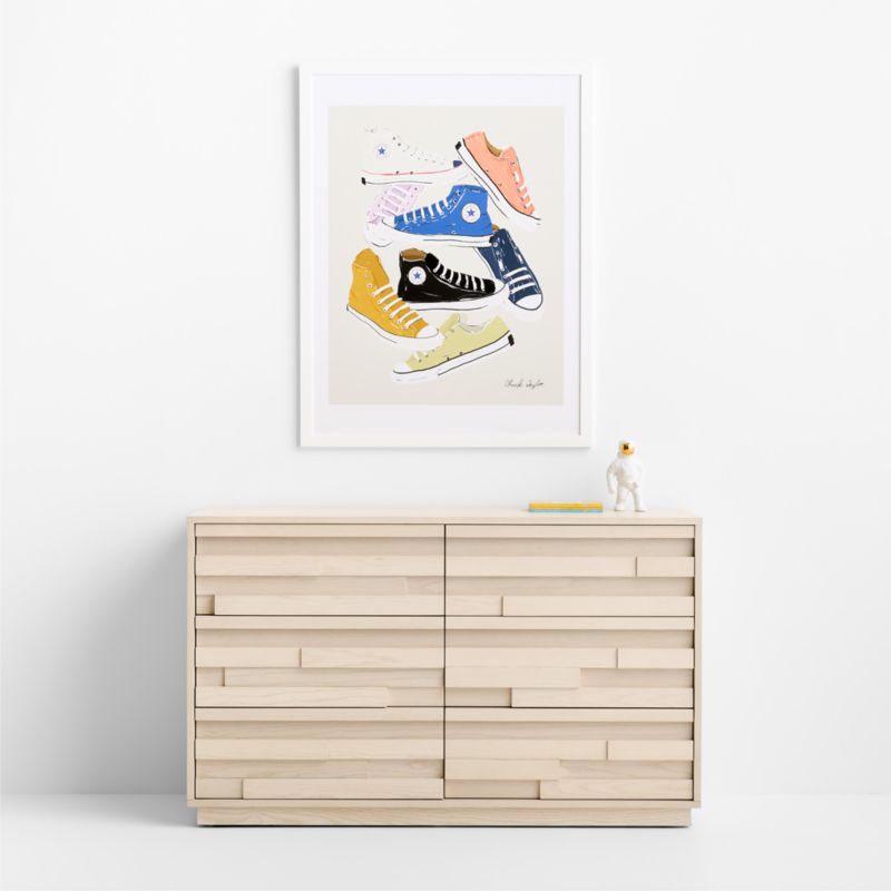 Converse Coral All Stars Jumble White Wood Framed Wall Art Print - image 2 of 5