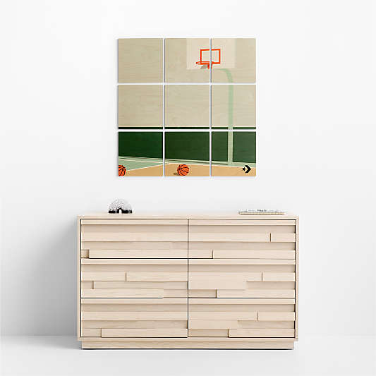 Converse Court Vibes Wall Art on Maple Wood