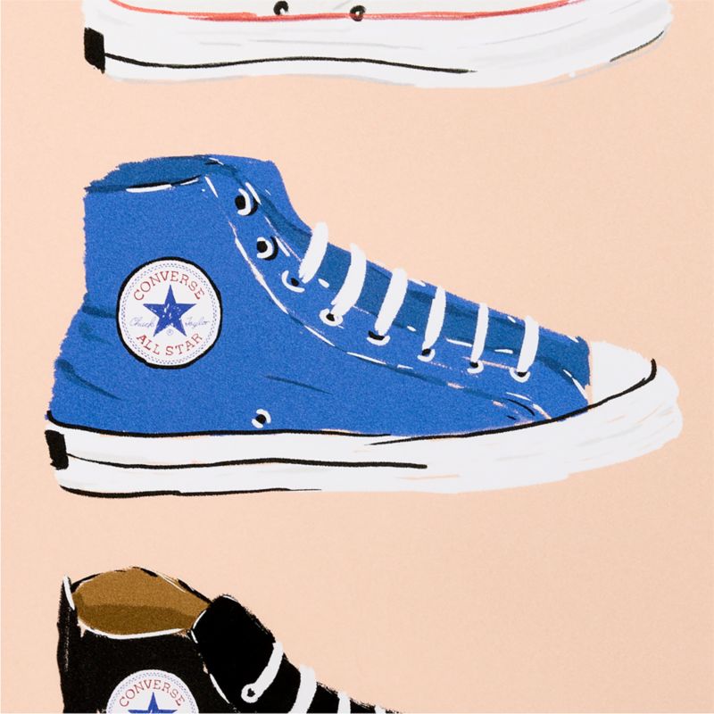 Converse Pink All Stars Trio White Wood Framed Wall Art Print - image 4 of 5