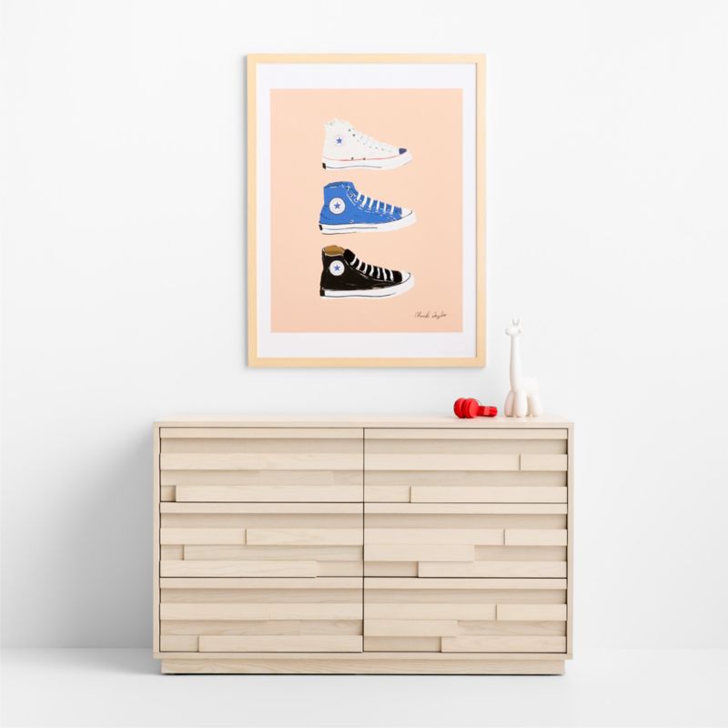 Converse Pink All Stars Trio Maple Wood Framed Wall Art Print - image 4 of 7