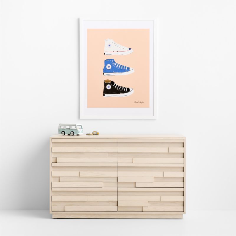 Converse Pink All Stars Trio White Wood Framed Wall Art Print - image 2 of 5