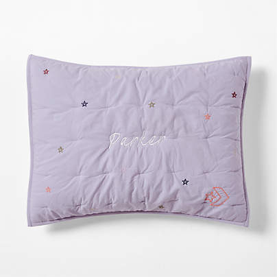 Converse All Star Pastel Periwinkle Organic Cotton Embroidered Kids Pillow Sham
