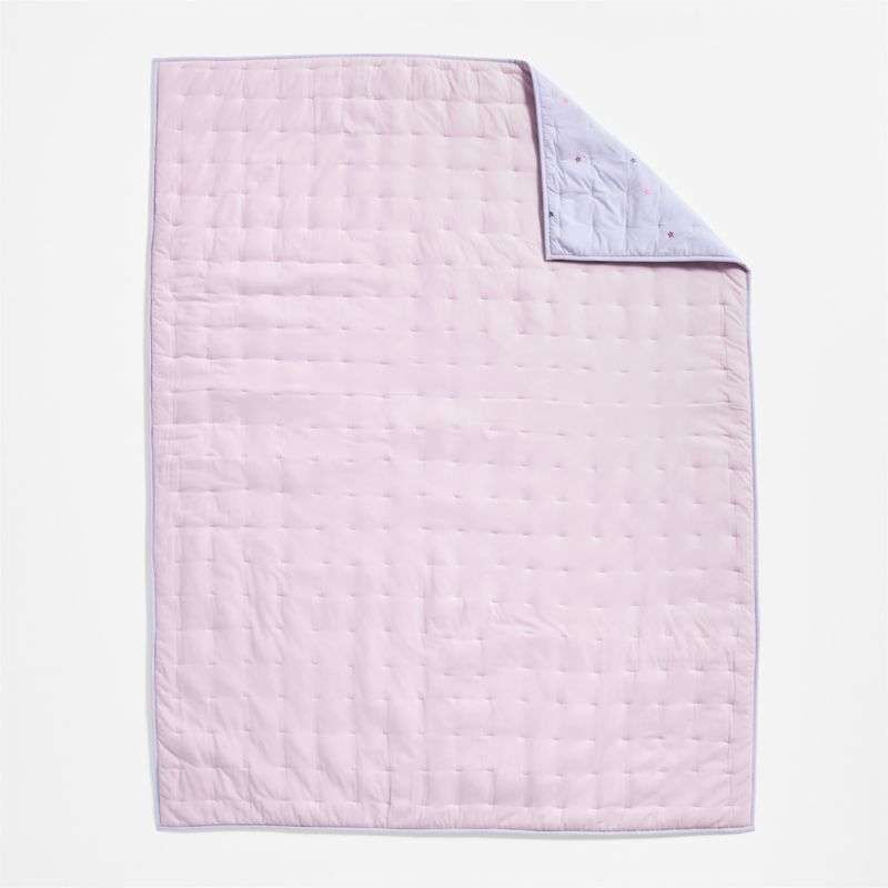 Converse All Star Pastel Periwinkle Organic Cotton Embroidered Kids Twin Quilt - image 6 of 7