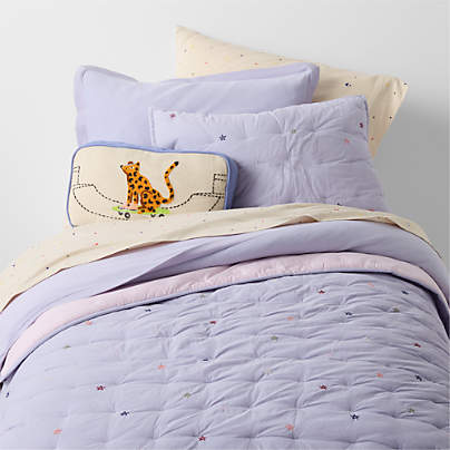 Converse All Star Pastel Periwinkle Organic Cotton Embroidered Kids Twin Quilt