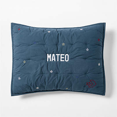 Converse All Star Shadow Navy Organic Cotton Embroidered Kids Pillow Sham