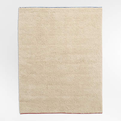 Converse Border Wool Shag Kids Area Rug 5'x8'