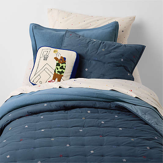 Converse All Star Shadow Navy Organic Cotton Embroidered Kids Pillow Sham