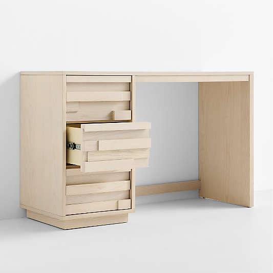 Converse 48" Half Court Whitewashed Ash Wood Kids Desk