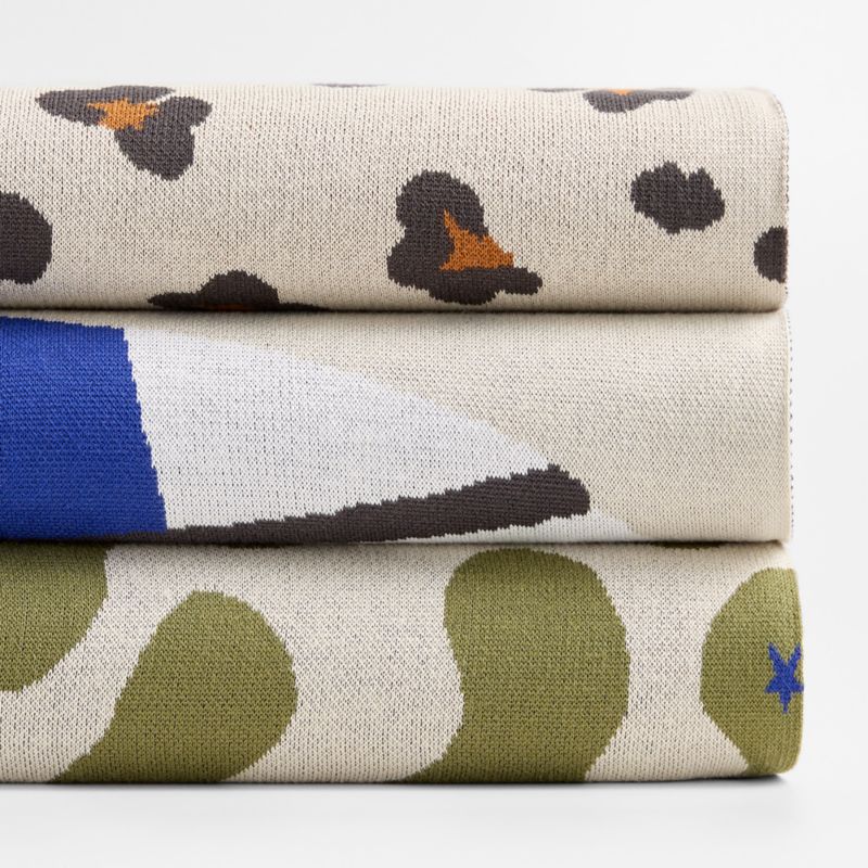 Converse Intarsia Knit Leopard Floral Organic Cotton Kids Throw Blanket - image 5 of 9